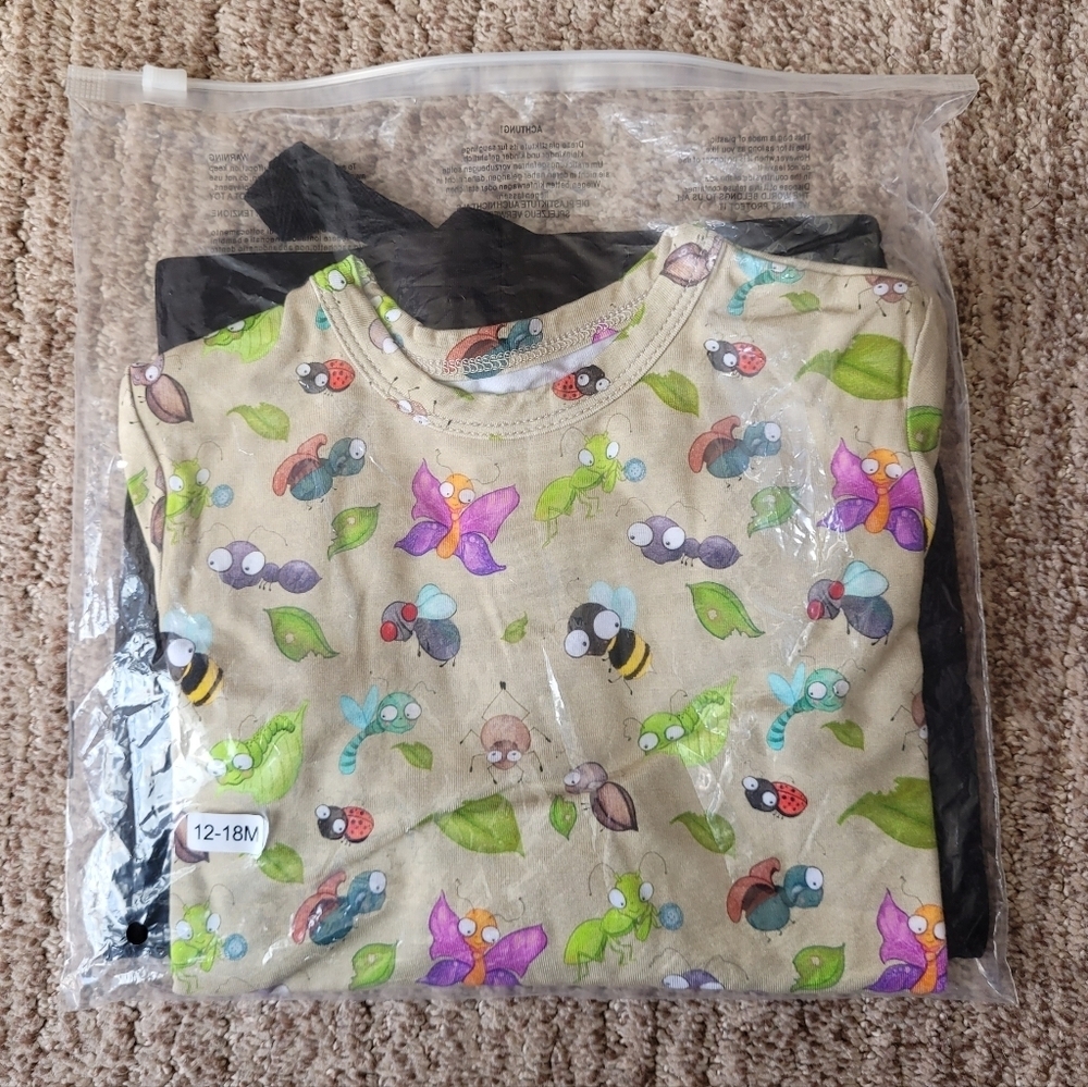 NEW SUTTONS BUTTONS BUSY BUGS BAMBOO TWO PIECE SHORT SET TODDLER 12-18 MONTHS - Picture 4 of 8
